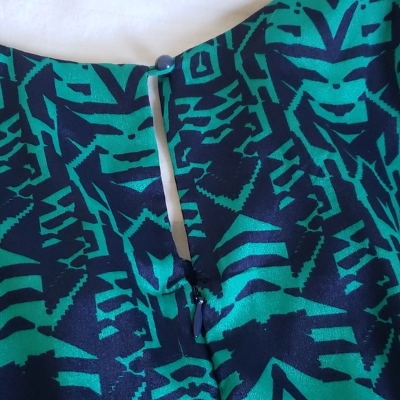 2/$15‼👗 Navy Blue & Teal Tribal Print Dress - Picture 5 of 7